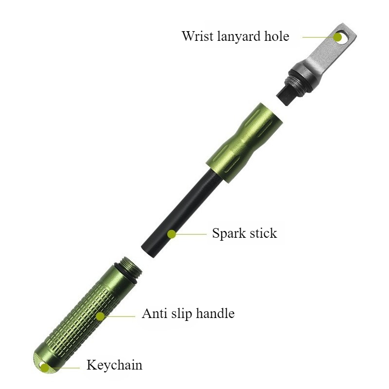 Ferro Rod Striker - Acendedor de Fogo de Emergência Portátil