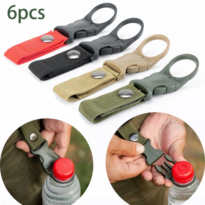Edc Carry Kit - 6 pçs acampamento webbing fivela gancho