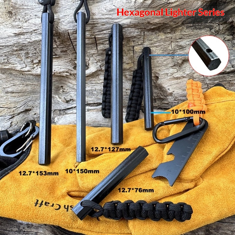 Bastão de Magnésio Hexagonal d - Ferro Rod Striker avaliação e preço