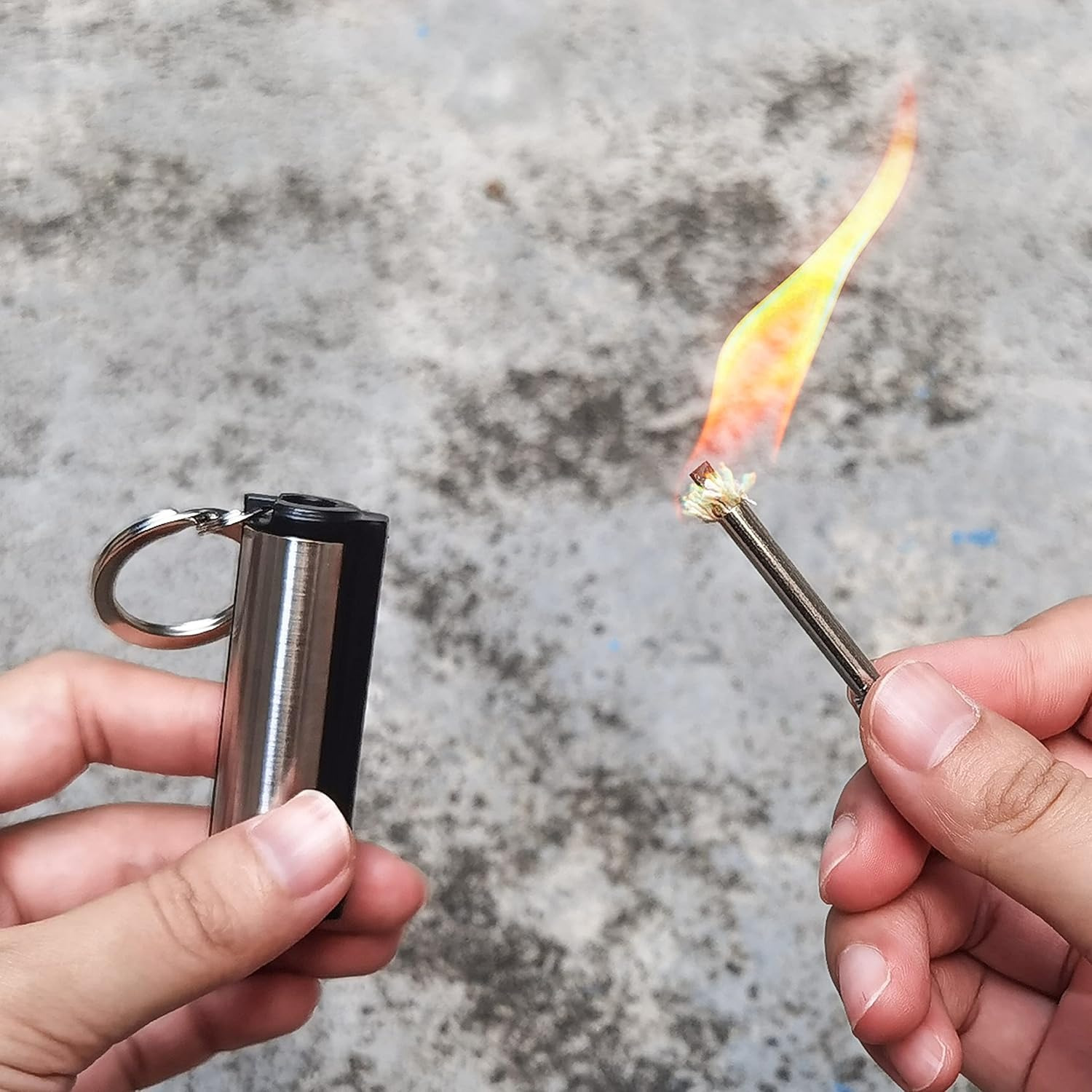Conjunto de pedernal de magnés - Ferro Rod Striker avaliação e preço